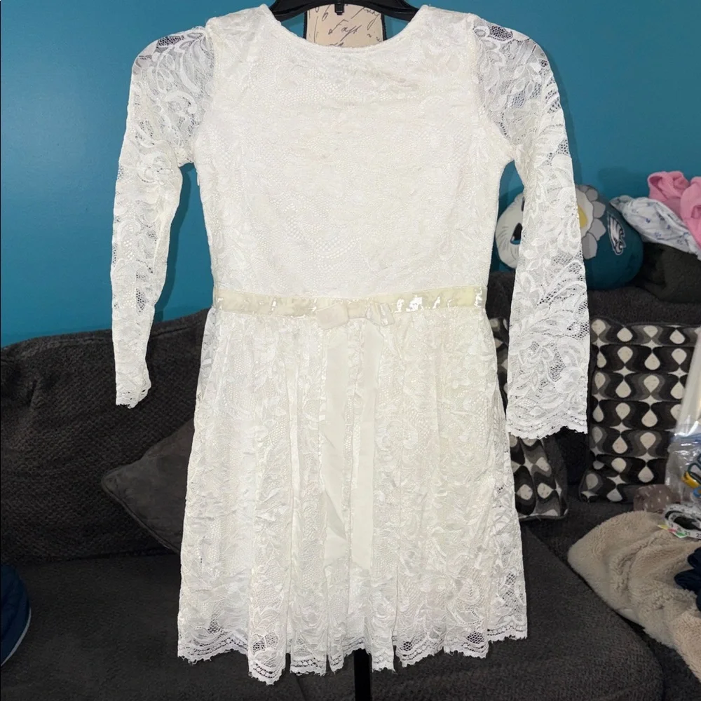 Chasing Fireflies Ivory Floral Lace Dress, Size 10